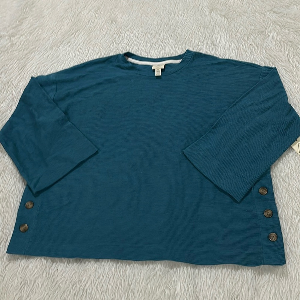 St. John’s bay turquoise sweater blouse size xxl new with tag